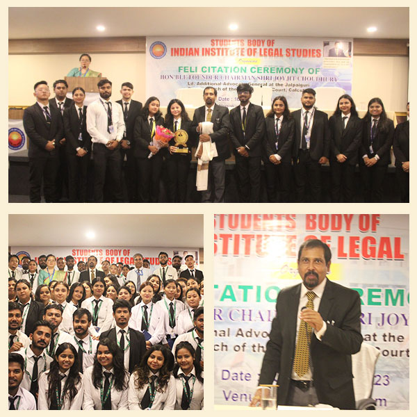 Felicitation of Hon'ble Founder Chairman Shri. Joyjit Choudhury, Ld. Additional Advocate General at The Jalpaiguri Circuit Bench of The Hon'ble High Court, Calcutta by The Student Body